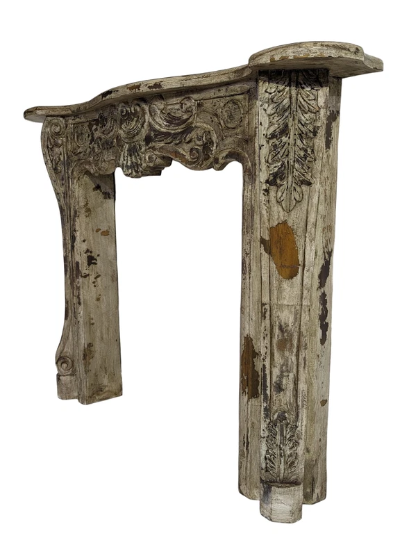 Caminetto Camino Cornice Decorativa Copri in Legno Anticato 145 cm Mensola, fotografia 12 di 18
