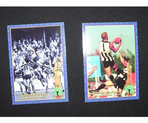 Two 1994 AFL Cazaly Classics Cards #4 Brereton + #7 Monkhurst. As New.