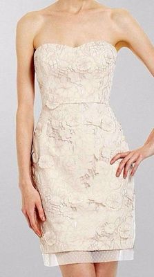 Robe Sans Bretelles BCBG MAX AZRIA – Imprimé Floral Rose – Taille 10 Neuve