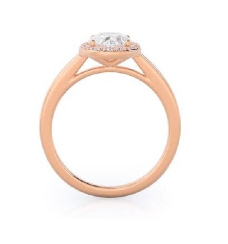 18k Gold Plated Classic Halo Oval Solitaire Engagement Ring | AAA+ Quality - Picture 13 of 22