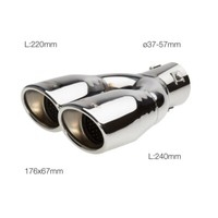 Simoni Racing Terminal Doppelt Auspuffanlage Aus Edelstahl Oval SchräG- Links