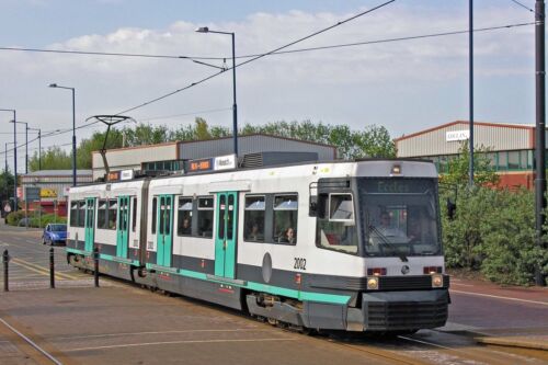 Foto de tranvía de la estación de Broadway Manchester Metrolink 2002 Ref P451 - Imagen 1 de 1