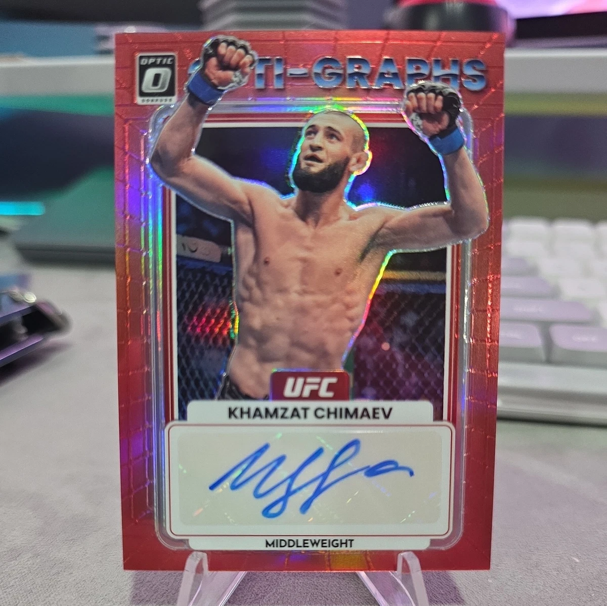 ufc optic psa鑑定済　カムザット・チマエフ　サインカード Khamzat Chimaev Signed 2022 Panini Instant Studio UFC Trading Card