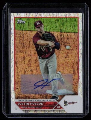 JUSTIN FOSCUE 2023 TOPPS PRO DEBUT AUTOGRAPHS SPARKLE RC AUTO 038/199 FRISCO