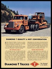 1961 Diamond T Trucks 921dn Diesel Lowboy W. Cat New Metal Sign 9x12 Free Ship