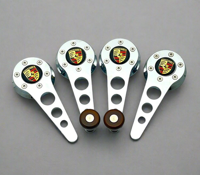 #ad Window Crank amp; Door Pull set for Porsche 356A B C SC Chrome w Wood knobs RALLYE $205.00