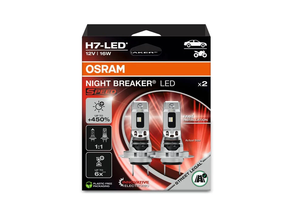 OSRAM Night Breaker H7 LED SPEED GEN2 +450% luz de cruce para Ford Focus C-Max 20 - Imagen 3 de 4