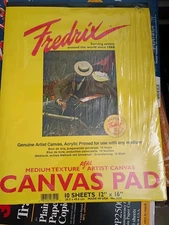 FREDRIX 12x16 Acrylic Primed Canvas Pad 10 Sheets for Oil and Acrylic Painting