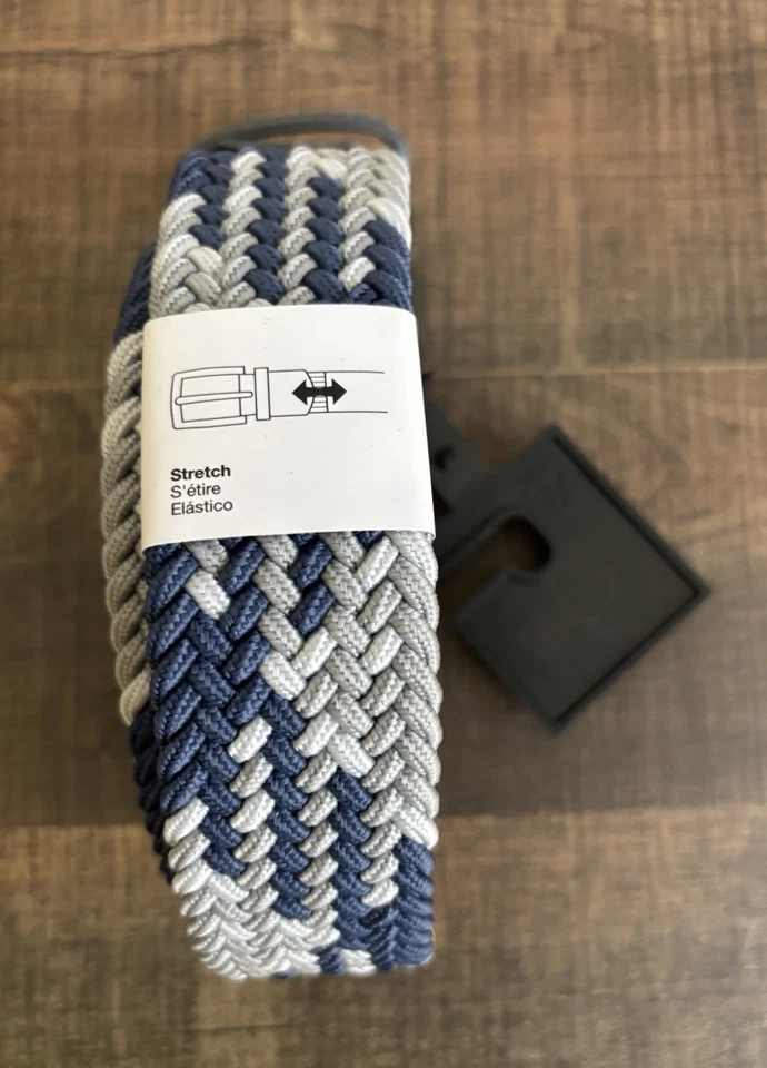 Nike ремень большой мужской темно-синий серый эластичной сплетенный плетеный гольф комфорт новый - Изображение 2 из 4