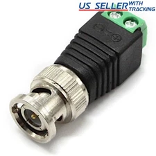 BNC Male Coaxial Balun Connector CAT5 Cable Screw Terminal CCTV Video Camera LOT