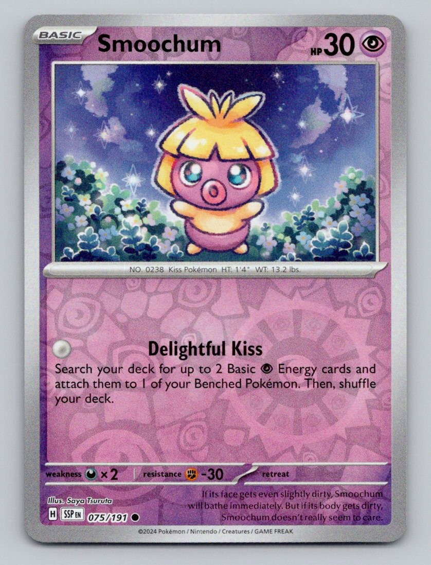 Reverse Holo Smoochum 075/191 Common Surging Sparks Pokemon