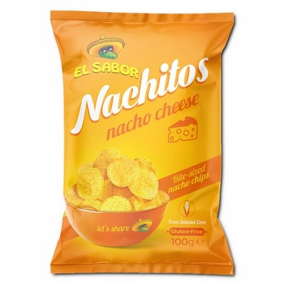 (11,90 /1kg) Nachitos Nacho Cheese, Chips, 100g Beutel