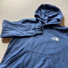 The North Face Blue Hoodie Youth Large Logo Never Stop Exploring