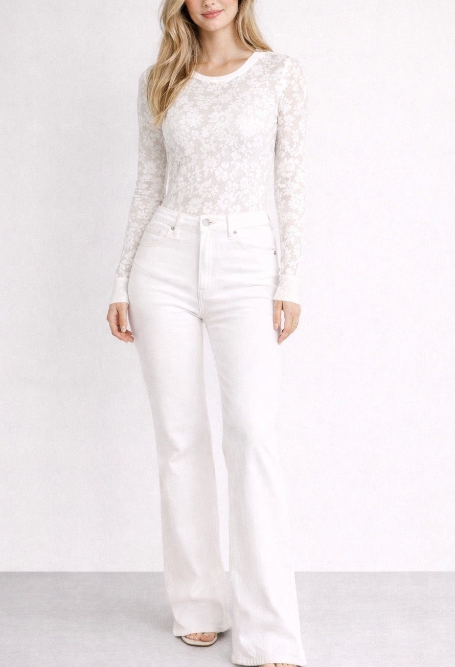 Rag&Bone Lace Cotton White Long Sleeve Tshirt Size M