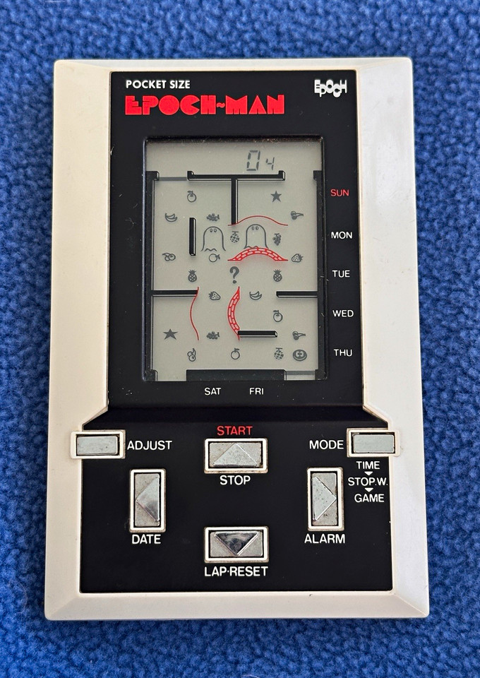 EPOCH-MAN WORKS TESTED SOUND Vintage LCD Handheld Electronic Game 1981 Pac Man