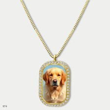 New Cute Golden Retriever Dog Fashion Pendant Necklace Chain Image Dog Tag Chain