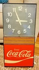 Vintage ENJOY COCA-COLA Advertisement Wall Clock Faux Wood Electric NOT WORKING
