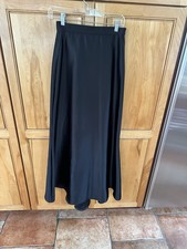 Tadashi Shoji 4 6 S Vintage Black Satin USA Maxi A-Line Mermaid Skirt Cocktail