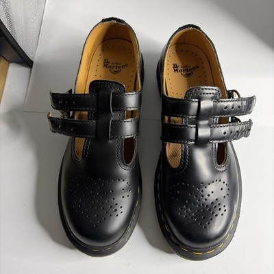 Dr. Martens 8065 Black Leather Mary Jane Double Strap Shoes Women s Size 8