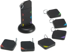 Key Finder Set – 6 RF Trackers + Remote, 100Ft Range, Loud Beep, No App