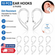 Ear Hooks for AirPods Adjustable Anti-Slip Soft Silicone Secure Fit Covers 5Pair