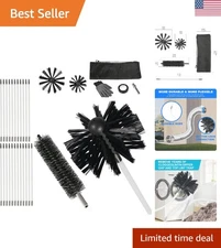 Nylon 30FT Dryer Vent Cleaning Tool Kit with Storage Bag & Gloves Included