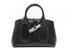 Longchamp Roseau Convertible Black Leather Crossbody Tote Fw0825lrxdu