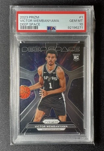2023-24 Victor Wembanyama Rookie RC Panini Prizm Deep Space #1 PSA 10 Spurs 👽💎