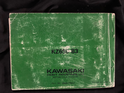 Kawasaki KZ650-B3 Owners Manual with Wiring Diagram #99920-1052-01
