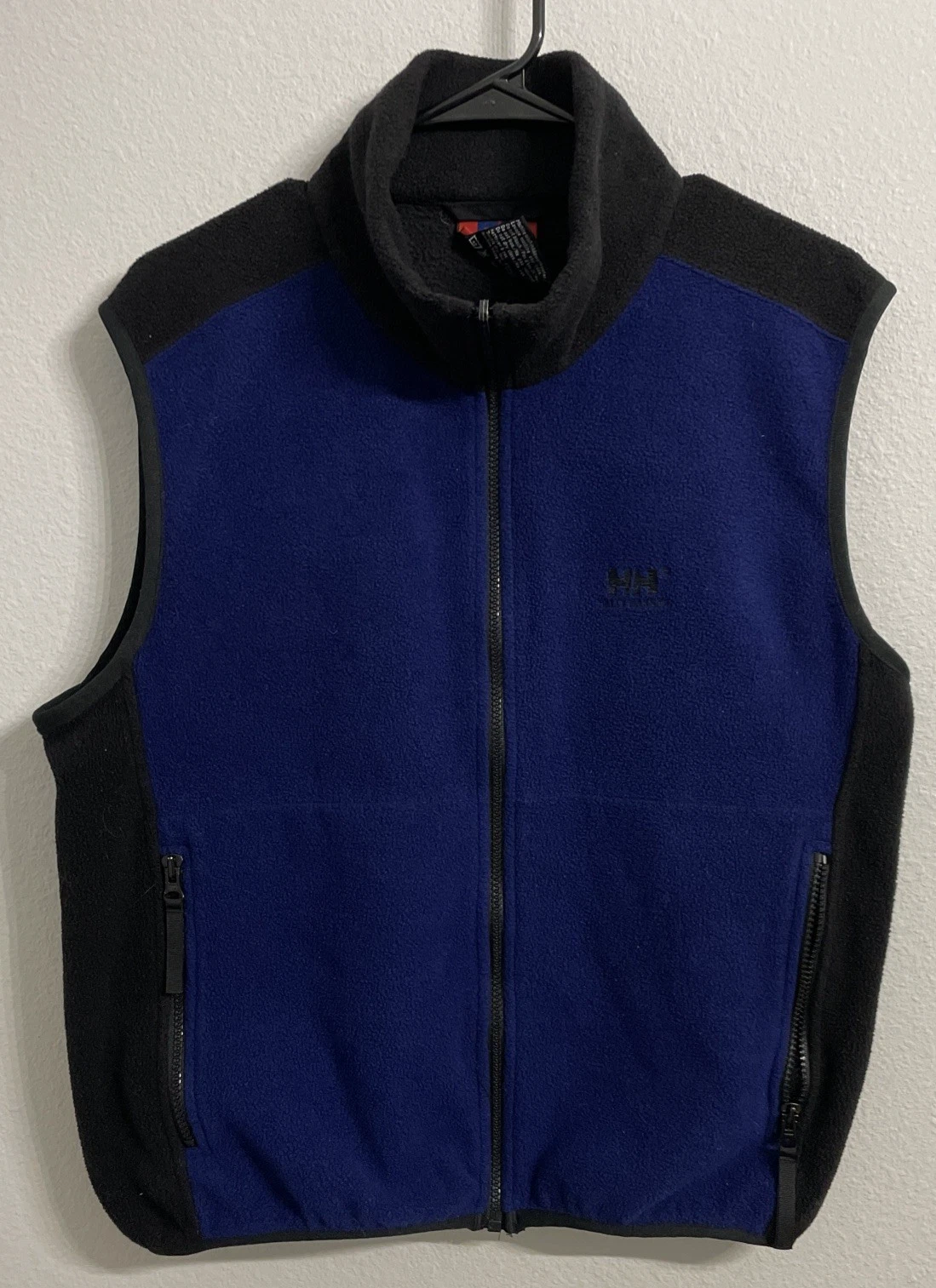 Helly Hansen Fleece Vest Mens M Navy Blue Full Zip Fleece Sleeveless Outdoor