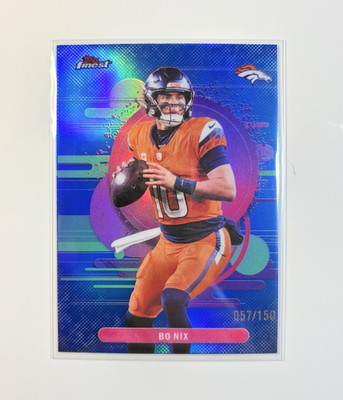 2025 Topps Finest Bo Nix Denver Broncos #130 Serial Numbered 57/150 Uncommon
