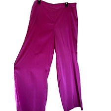 Nine West Fuchsia Satin Wide Leg Palazzo Pants Flowy Elegant Evening Wear XL