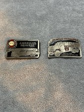 Vintage Firefighter Belt Buckle Lot America  s Bravest Volunteer FD 2pc