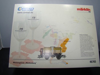 marklin 46765 set vagon mercancias + 2 copas de cristal