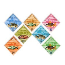 Togo 1967 Fish Diamonds 2 Complete Sets 5F-90F Stamped SG 493-99