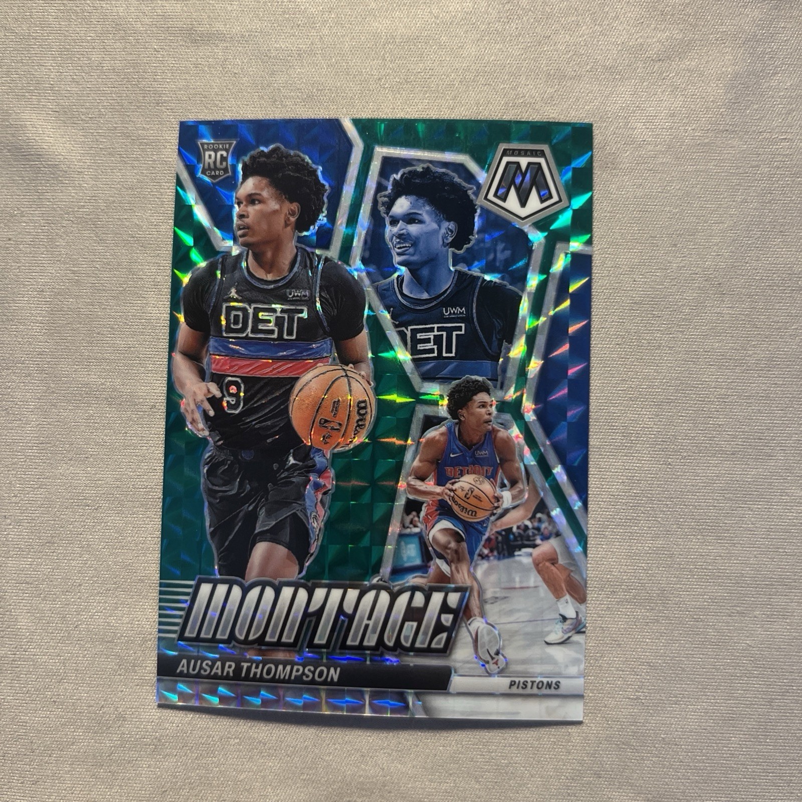 2023-24 Panini Mosaic #8 Ausar Thompson Montage Mosaic Teal #/75