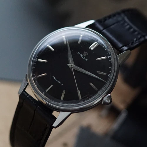 Rolex Vintage Precision Ref 4363 Steel Large 35mm Manual Wind 1962