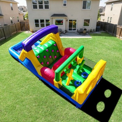 6.7m PVC Aufblasbare Hindernisbahn Hüpfburg für Garten Kindergeburtstag Event