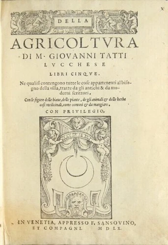 Francesco Sansovino / Della Agricoltura di M Giovanni Tatti Lvcchese libri 1st - product listing photo