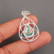 Handmade 925 Sterling Silver Jewelry Pendant Spiny Oyster Gemstone Pendant