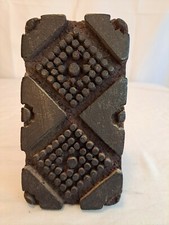 Blocco stampa legno vintage intagliato a mano tessuto pressa timbro tessuto