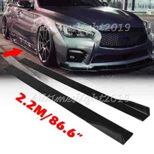 For INFINITI Q50 2014-2024 Gloss Black Side Skirts Rocker Panel Splitter Lip