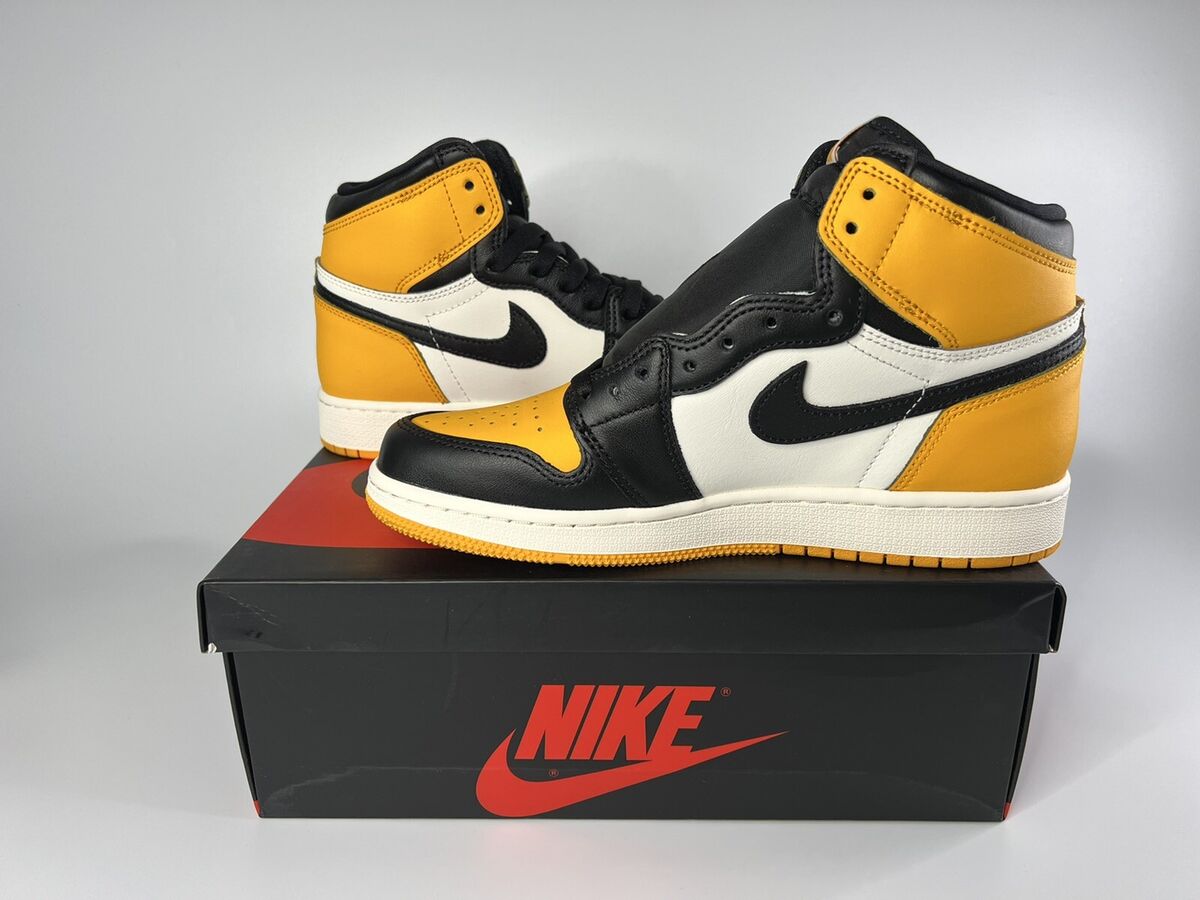 Nike Air Jordan 1 Retro High OG Taxi Yellow Toe 575441-711 GS 5.5Y 