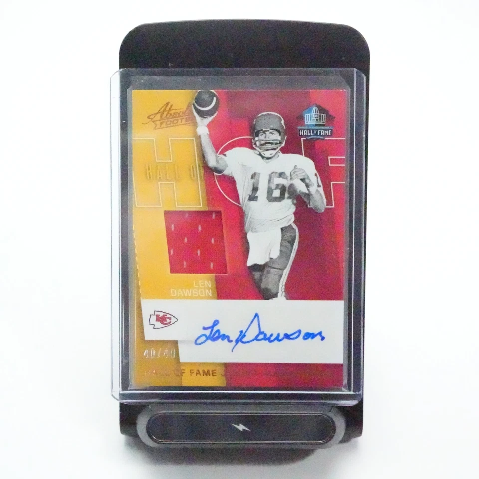 Len Dawson 2017 PANINI HALL OF FAME AUTO AUTOGRAPH PATCH JERSEY CARD 40/49 - Image 2 of 3