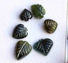 Tourmaline Green Color Leaf Shape Carving 6 Pieces 20.60 Cts. Natural Gemstone