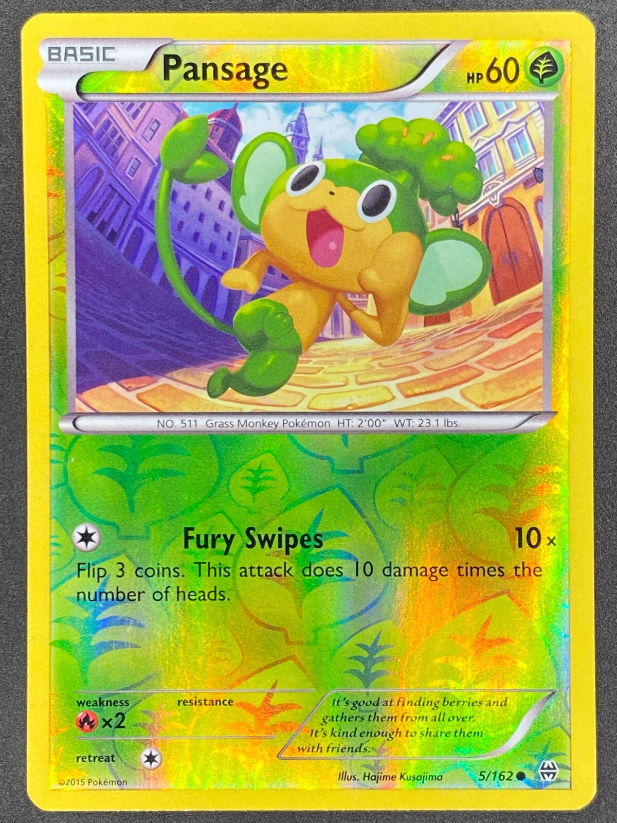 Pokémon Pansage Reverse Holo 5/162 BKT BREAKthrough LP/NM