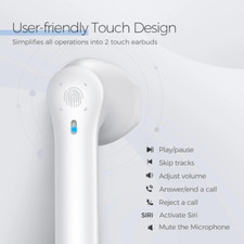 MPOW MX3 TRUE WIRELESS BLUETOOTH IN-EAR KOPFHÖRER BUDS STEREO - WEISS – Bild 5