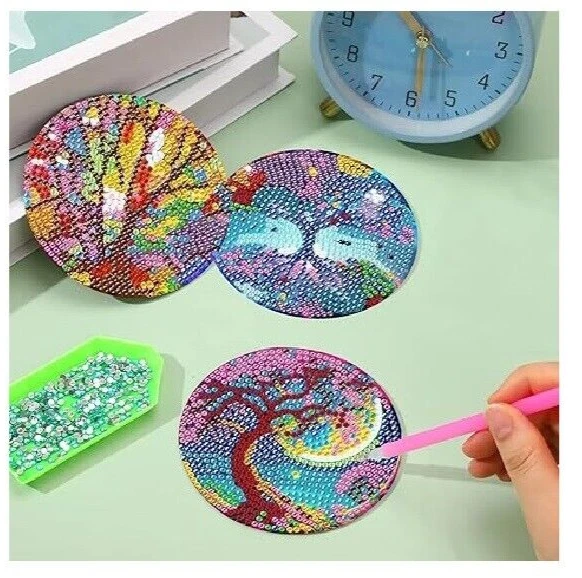8pcs 5D Diamond Art Coaster Tree of Life Coasters DIY Mystical Diamond Coasters - Image 4 of 4