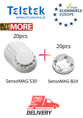 TELETEK Brandmelder / konventionell / Melder / SensoMAG S30 (20 Stück) + B24 ...