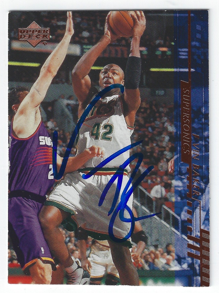 ロサンゼルス・ドジャース ウィッカーワインバスケット 希少 VIN BAKER SEATTLE SUPERSONICS SIGNED CARD BUCKS KNICKS CELTICS